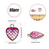 60Pcs 15 Colors Scaled Heart Resin Pendants CRES-CA0001-20-2