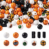 116Pcs Painted Natural Wood Beads WOOD-BY0001-04-10