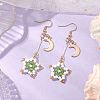 304 Stainless Steel Glass Dangle Earrings EJEW-MZ00375-04-1