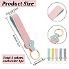 5Pcs 5 Colors Rectangle PU Leather Keychains KEYC-SC0002-14-2