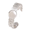 304 Stainless Steel Leaf Cuff Bangle Making STAS-F366-12C-P-1