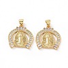 Brass Micro Pave Clear Cubic Zirconia Pendants ZIRC-F135-23G-2