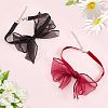 2Pcs 2 Colors Gauze Bowknot Fabric Choker Necklaces for Women AJEW-CP0011-95-7