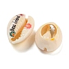 Printed Natural Shell Beads BSHE-G037-01K-2