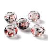 Transparent Two-Color Brass Cores Acrylic European Beads OACR-M024-05S-02-1