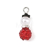 Christmas Handmade Polymer Clay with Rhinestone Pendants PALLOY-JF06037-02-1