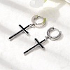 Cross 304 Stainless Steel Polymer Clay Rhinestones Hoop Earrings EJEW-G453-11P-01-2