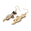 Halloween Golden Alloy Enamel Dangle Earrings EJEW-K274-03B-G-2