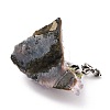 Natural Peridot Cluster & Alloy Miner Model Ornament DJEW-D002-02AS-01-4