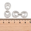 Brass Micro Pave Clear Cubic Zirconia Fold Over Clasps KK-C075-47P-2