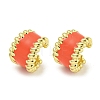 Brass with Enamel Cuff Earrings EJEW-C104-079B-01-1