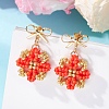Glass Seed Beads Dangle Stud Earrings EJEW-MZ00702-6