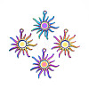 Rainbow Color Alloy Big Pendant Settings for Enanmel PALLOY-N156-195-1