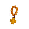 Wood Cross & Round Beads Finger Rings RJEW-WH0011-34F-1