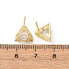 Brass Micro Pave Clear Cubic Zirconia Stud Earrings EJEW-C174-02F-G-5