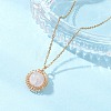 Natural Rose Quartz Copper Wire Wrapped Flower Pendant 304 Stainless Steel Cable Chain Necklaces for Women NJEW-JN05616-02-5