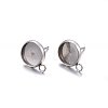 Non-Tarnish 304 Stainless Steel Stud Earring Settings STAS-H467-08P-8mm-2