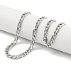 Non-Tarnish 201 Stainless Steel Cuban Link Chain Necklaces for Women and Men NJEW-F322-01P-2