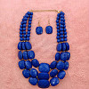 Bohemian Style Acrylic Faceted Rectangle Beaded Multilayer Necklaces & Dangle Earrings Sets WGBB337-05-1