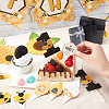 AHANDMAKER 4Sets 4 Style Bees Theme Paper Cake Topper DIY-GA0002-29-3