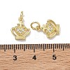 Brass Micro Pave Clear Cubic Zirconia Pendants KK-K420-09G-3