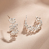 Brass Micro Pave Cubic Zirconia Stud Earrings for Women FS-WGFF20D-02-1