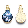 Printed Alloy Enamel Pendants ENAM-N056-178-04-1