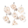 7Pcs 7 Styles Transparent Resin Polyhedral Dice Pendants Set RESI-A029-01F-1