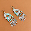 Ethnic Style Alloy & Resin Tassel Chandelier Earrings for Women WG9E5ED-02-1