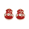 Brass Micro Pave Clear Cubic Zirconia Charms KK-N288-07G-1