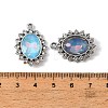 UV Plating Alloy Glass Pendants FIND-K032-41P-2