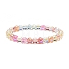 Sparkling Crackle Glass Round Beads Stretch Bracelets Set BJEW-JB07189-3