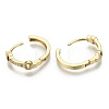 Brass Micro Pave Clear Cubic Zirconia Huggie Hoop Earrings EJEW-S201-208G-NF-4