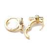 Brass Micro Pave Colorful Cubic Zirconia Hoop Earrings EJEW-E295-08KCG-2