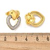 Brass Micro Pave Clear Cubic Zirconia Stud Earrings EJEW-F359-03G-02-3