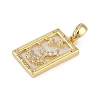 Brass Clear Rhinestone Pendants KK-M002-01G-2