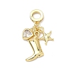 Brass Pave Clear Cubic Zirconia European Dangle Charms KK-P345-44G-1