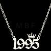 Crown Birth Year 201 Stainless Steel Pendant Necklaces for Women FS-WG4E8F2-56-1