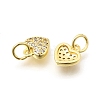 Valentine's Day Brass Micro Pave Clear Cubic Zirconia Charms KK-Z156-19G-2