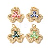 Clover Rack Plating Brass Cubic Zirconia Pendants KK-K385-078G-1