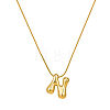304 Stainless Steel Alphabet Pendant Necklaces for Men and Women GP1122-14-1