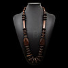 Boho Wood & Coconut Geometric Disc Graduated Beaded Necklaces for Women WGCD52C-01-2