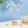  2 Pairs Natural Pearl Beaded Ring Dangle Hoop Earrings for Girl Women EJEW-NB0001-06-2