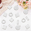 120Pcs 5 Styles 201 Stainless Steel Pendants STAS-BBC0010-50-7