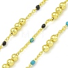 Brass Enamel Round Beaded Link Chain CHC-G022-07G-09-1