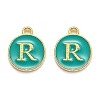 Golden Plated Alloy Enamel Charms X-ENAM-Q437-15R-1