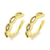 Brass Micro Pave Cubic Zirconia Cuff Earrings EJEW-C104-032G-1