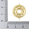 Rack Plating Brass Clear Cubic Zirconia Donut Connector Charms KK-A234-030G-01-4