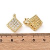Brass Micro Pave Cubic Zirconia Rhombus Hoop Earrings EJEW-B153-09G-5
