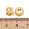 Brass Micro Pave Clear Cubic Zirconia European Beads KK-C142-12C-G-3